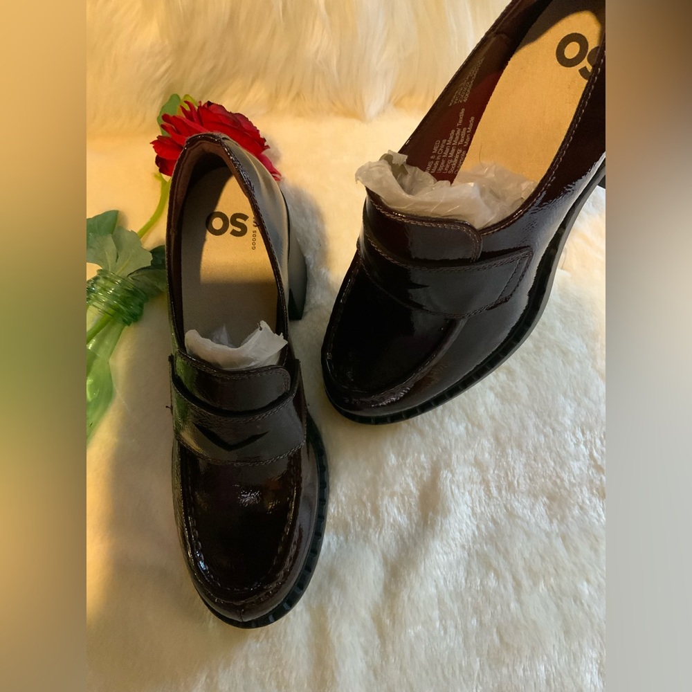 SO Women's Patent Loafers in Dark wine